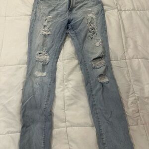 H&M Light Blue Distressed Skinny Jeans